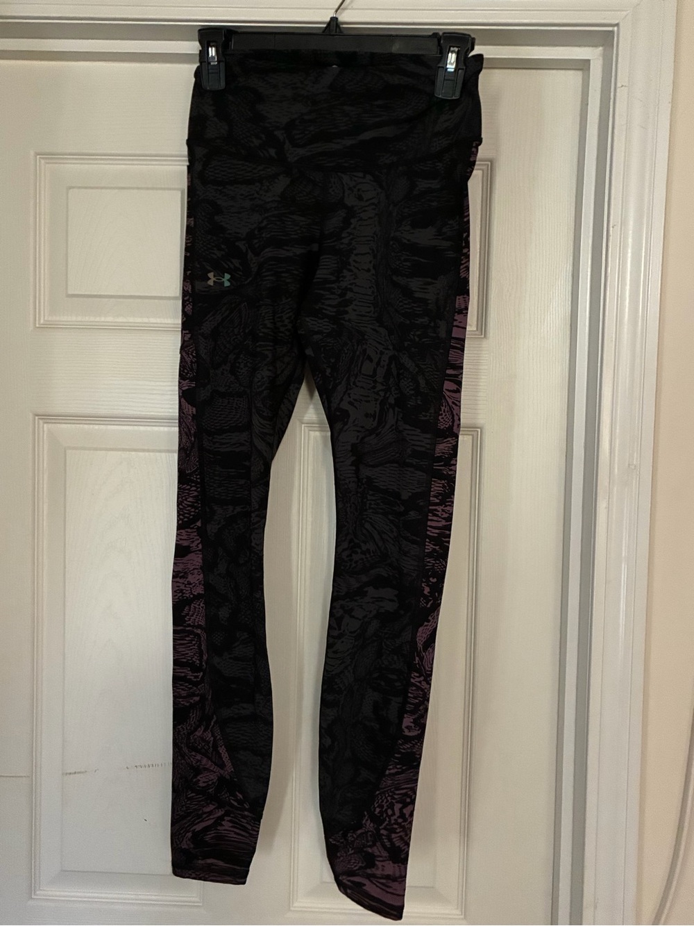 Under Armour Black Leggings with Purple Side Panels